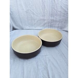 Vintage Mikasa Indian Feast DE800 Japan Bark Brown Stoneware Bowls 6.5"